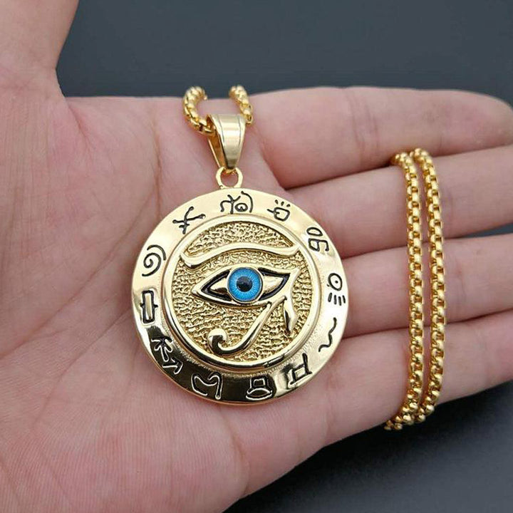 Colgante de collar de protección Ojo de Horus con Buddha Stones