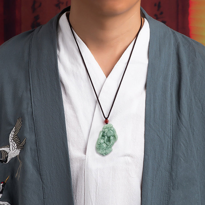 Buddha Stones Jade PiXiu Riqueza Suerte Collar Colgante - image 3