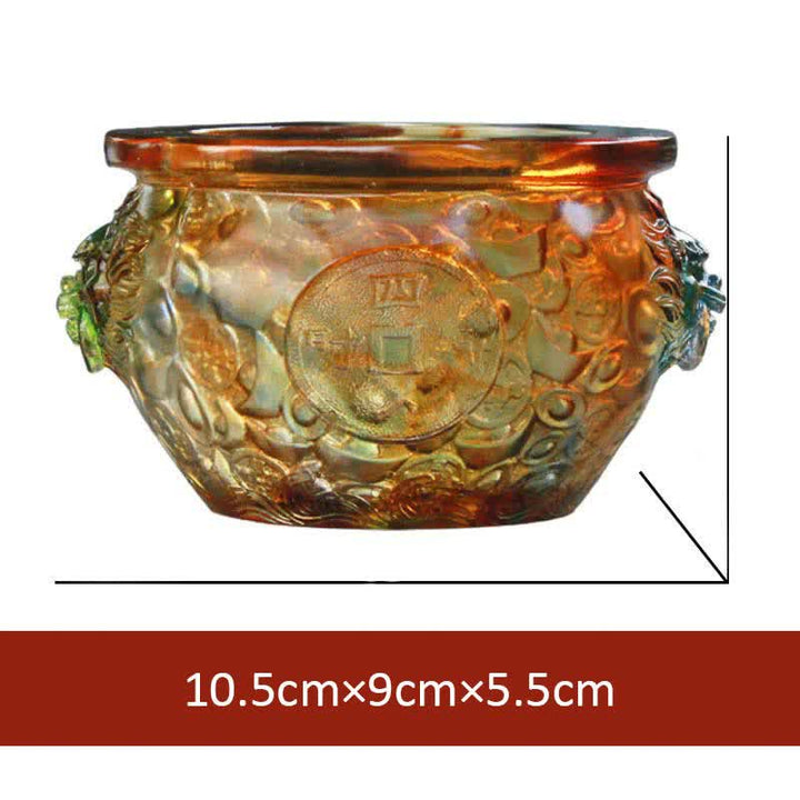 Pieza de arte hecha a mano de Liuli Crystal Treasure Bowl para decoración del hogar - 10,5 cm x 9 cm x 5,5 cm - image 3