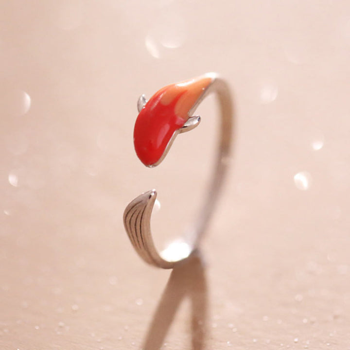 Anillo ajustable de la suerte del equilibrio del cobre del pez Koi de las Buddha Stones