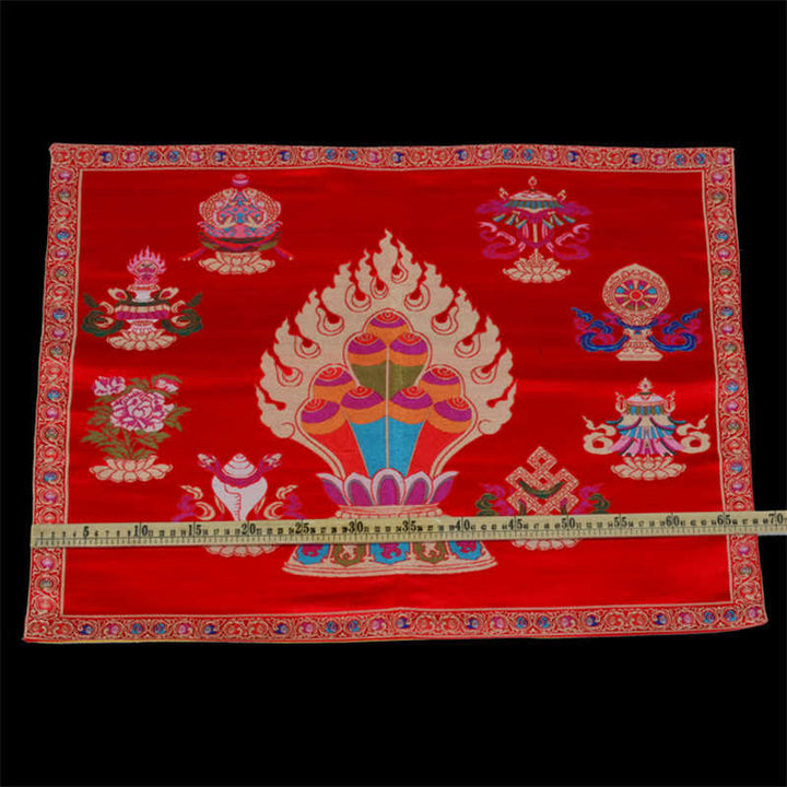 Tapete para altar de oración, meditación curativa, tapete con 8 símbolos auspiciosos