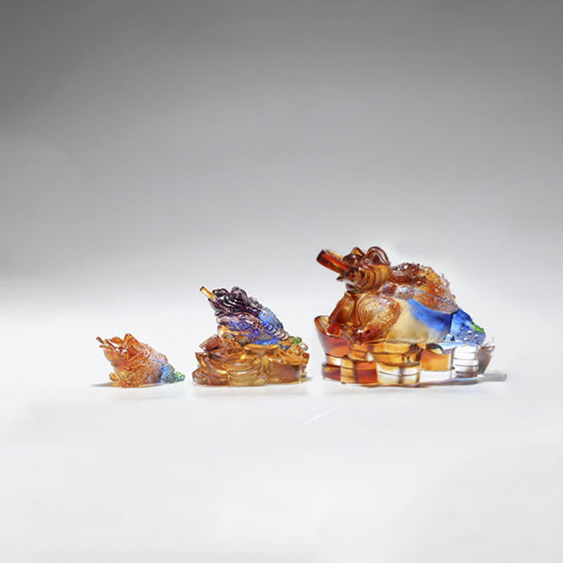 Feng Shui Rana hecha a mano Liuli Crystal Art Piece Riqueza Decoración de la Oficina del Hogar - image 18