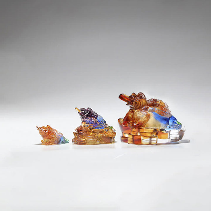 Feng Shui Rana hecha a mano Liuli Crystal Art Piece Riqueza Decoración de la Oficina del Hogar - image 18