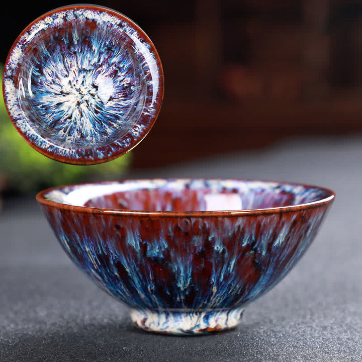 Tazas de té de cerámica coloridas con Buddha Stones para el hogar y la oficina