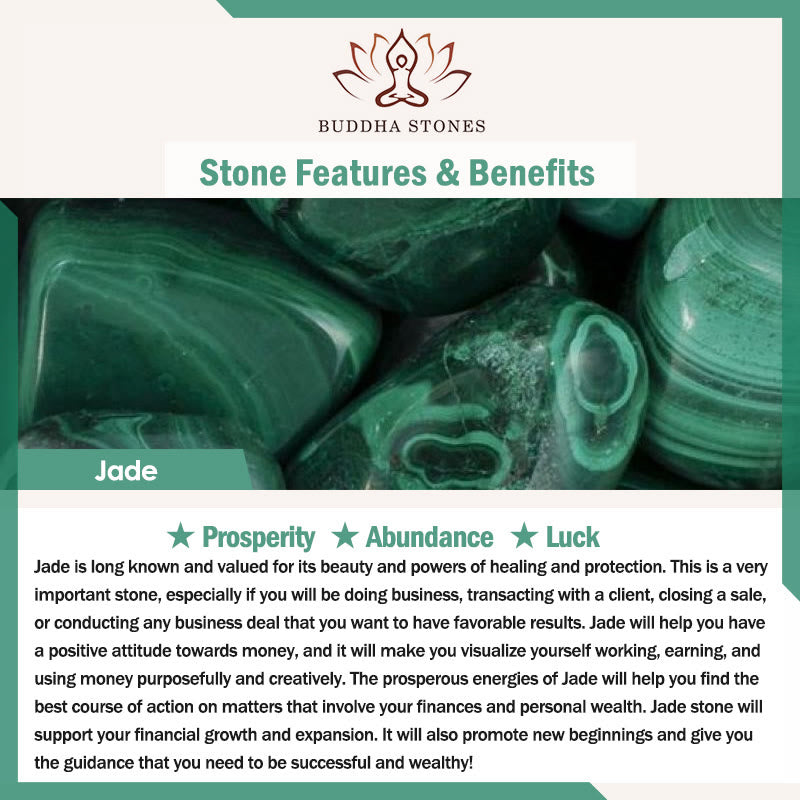 Pulsera de la suerte con trébol de cuatro hojas y atrapasueños de jade verde con Buddha Stones