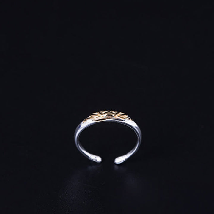 Anillo Nuevo Comienzo de Flor de Loto de Plata de Ley 925 con Buddha Stones