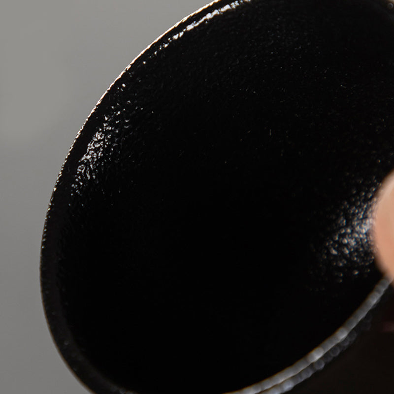 Buddha Stones, flor de loto pintada a mano, crisantemo de bambú, cerámica negra, taza de té de cerámica, taza de té de Kung Fu 95ml