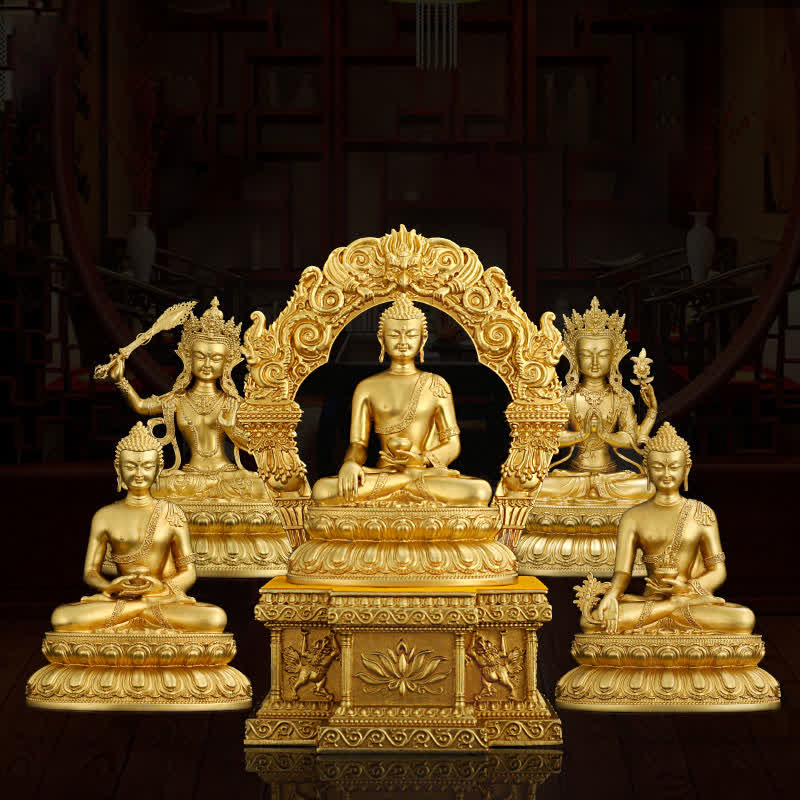 Figura de Buda medicinal Shakyamuni Amitabha, estatua de cobre de serenidad, decoración del hogar - image 0