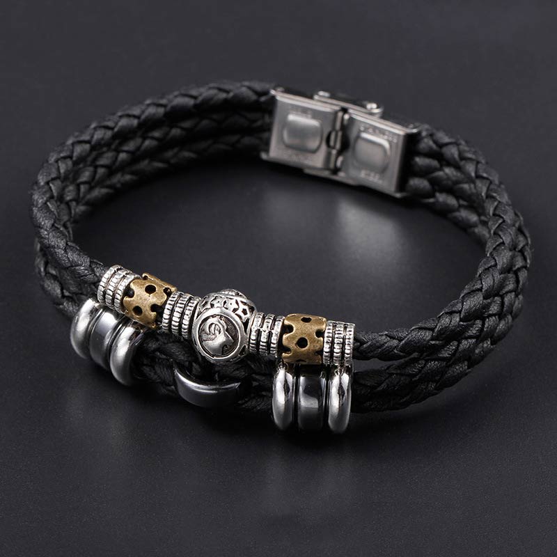 Buddha Stones Pulsera de Protección de Hematita 12 Constelaciones del Zodíaco
