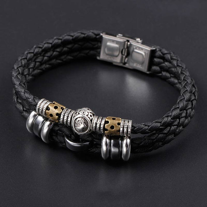 Buddha Stones Pulsera de Protección de Hematita 12 Constelaciones del Zodíaco