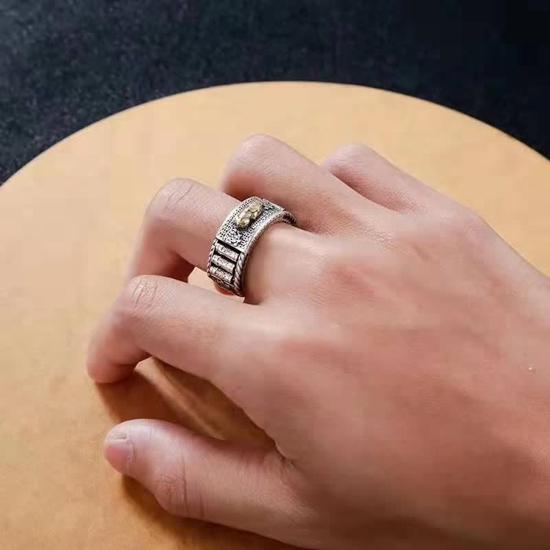Anillo de pareja con Buddha Stones Lucky FengShui PiXiu, ruedas de oración de riqueza - image 2