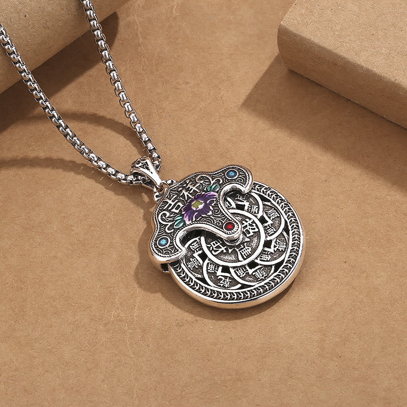 Colgante de collar de riqueza con monedas de cobre, flor de peonía , Buddha Stones