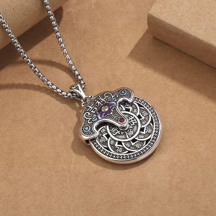 Colgante de collar de riqueza con monedas de cobre, flor de peonía , Buddha Stones