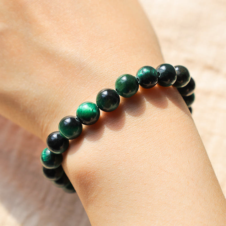 Pulsera de energía curativa para crecimiento de ojo de tigre con Buddha Stones