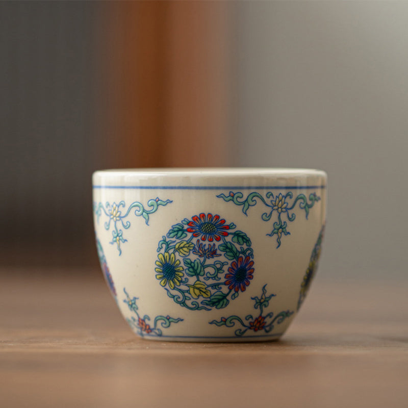 Taza de té de Buddha Stones, pez Koi, Arowana, peonía, girasol, taza de té de Kung Fu, 60ml