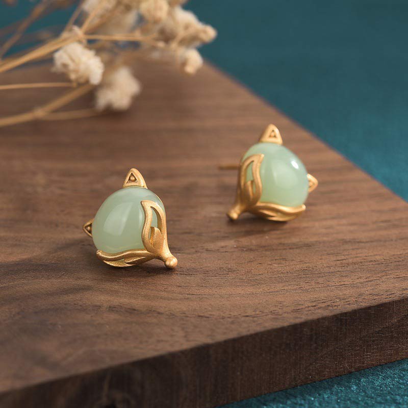 Pendientes de la suerte de jade FengShui con Buddha Stones