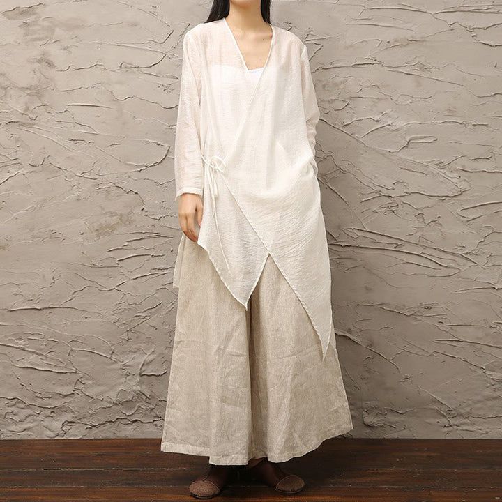 Buddha Stones Blanco Simple Patrón Beige Meditación Espiritual Zen Práctica Ropa de Yoga Ropa de Mujer