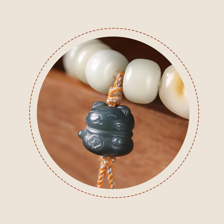Pulsera de la paz con Buddha Stones, gato de la suerte, semilla Bodhi, pata de gato - image 8