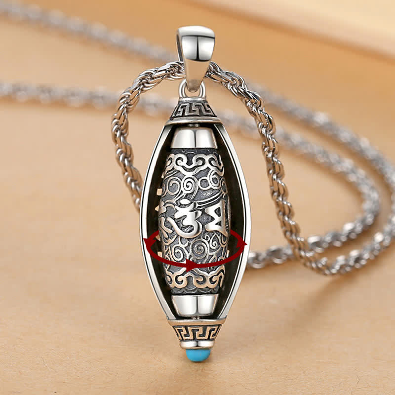 Collar de protección con Buddha Stones Tibet Om Mani Padme Hum, colgante giratorio - image 0