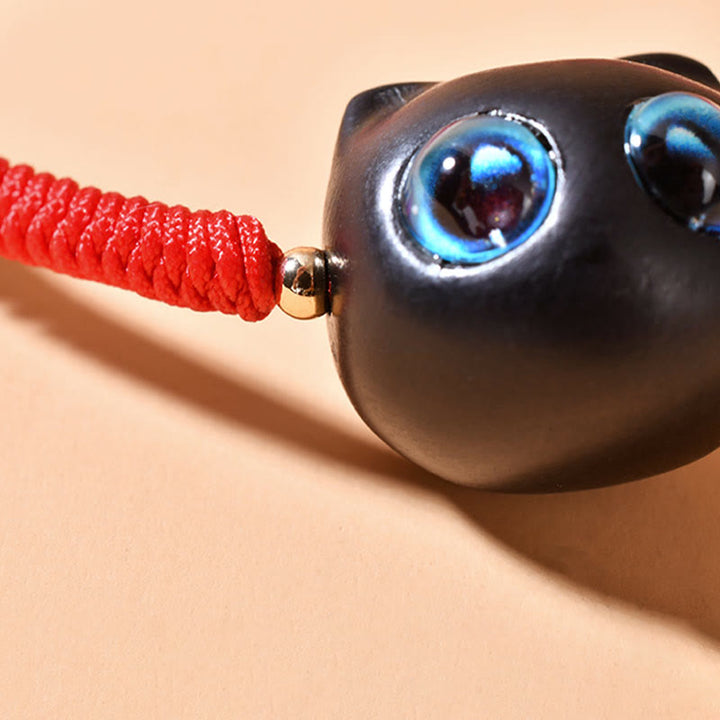 Pulsera trenzada con nudo de King Kong de la paz con patrón de cabeza de gato de madera de ébano con Buddha Stones - image 11
