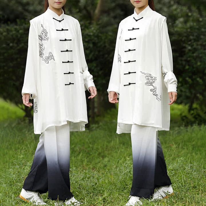Conjunto de ropa para mujer con Buddha Stones, nubes auspiciosas, gradiente de meditación, oración, espiritualidad, zen, tai chi y qigong.