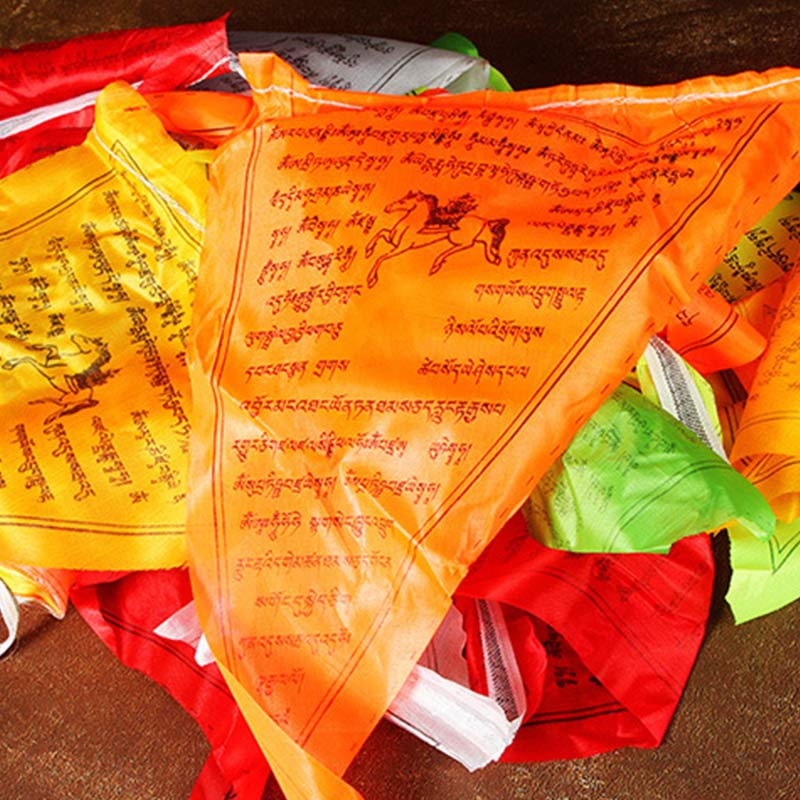 Bendición tibetana al aire libre 25 piezas decoración de bandera de oración triangular