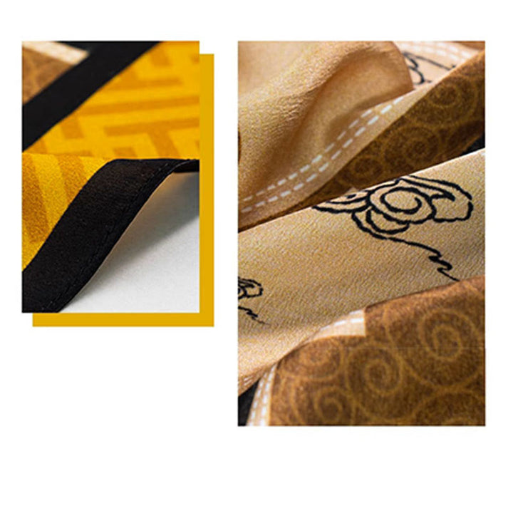 Bufanda de seda de morera 100% con pintura al óleo de jungla de Buddha Stones , bufanda de cuello de seda de doble cara de grado superior 6A - image 23