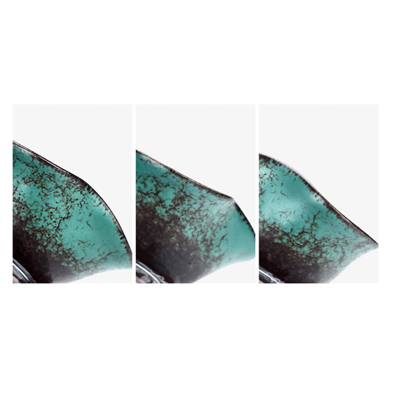 Taza de té y platillo de cerámica con esmalte verde Retro , Buddha Stones , Gaiwan Sancai, Kung Fu, con tapa