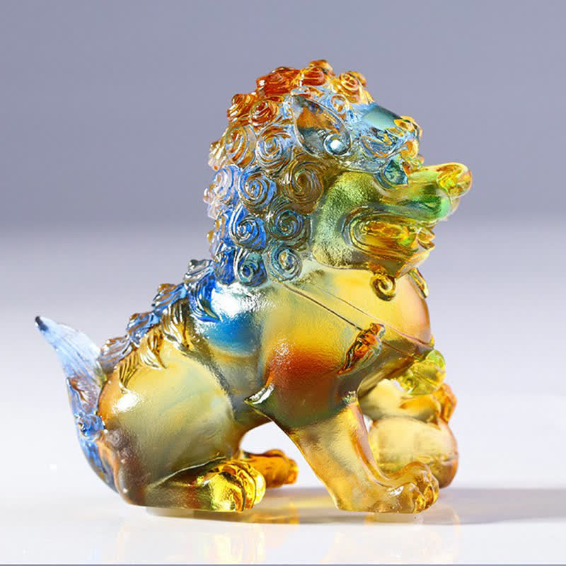 Pieza de arte de León de cristal Liuli hecha a mano, decoración para el hogar y la Oficina - image 4