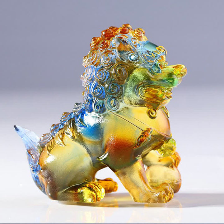 Pieza de arte de León de cristal Liuli hecha a mano, decoración para el hogar y la Oficina - image 4