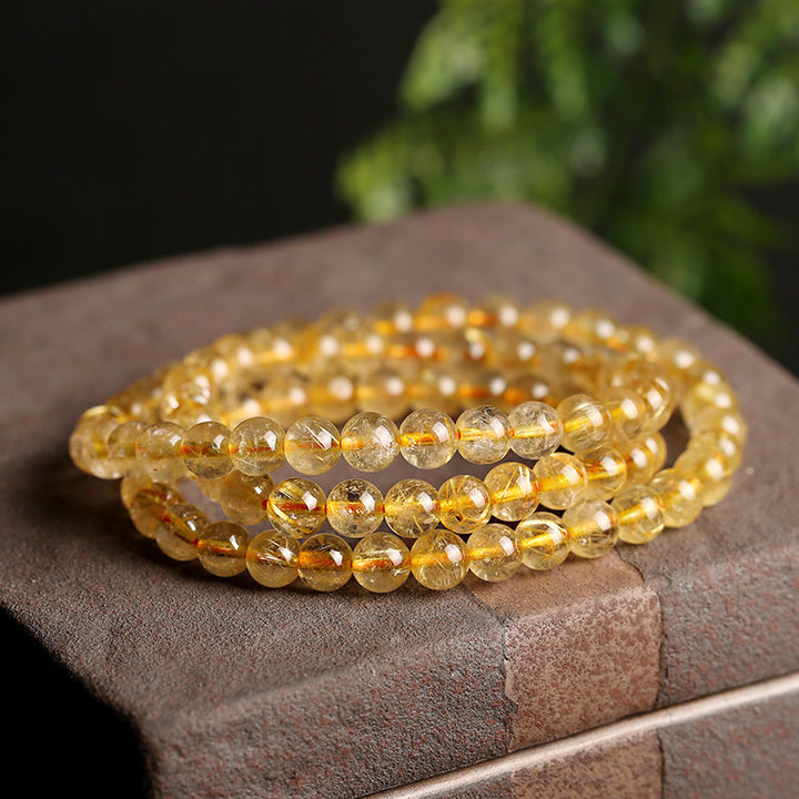 Pulsera de protección de la prosperidad con citrino natural de Buddha Stones