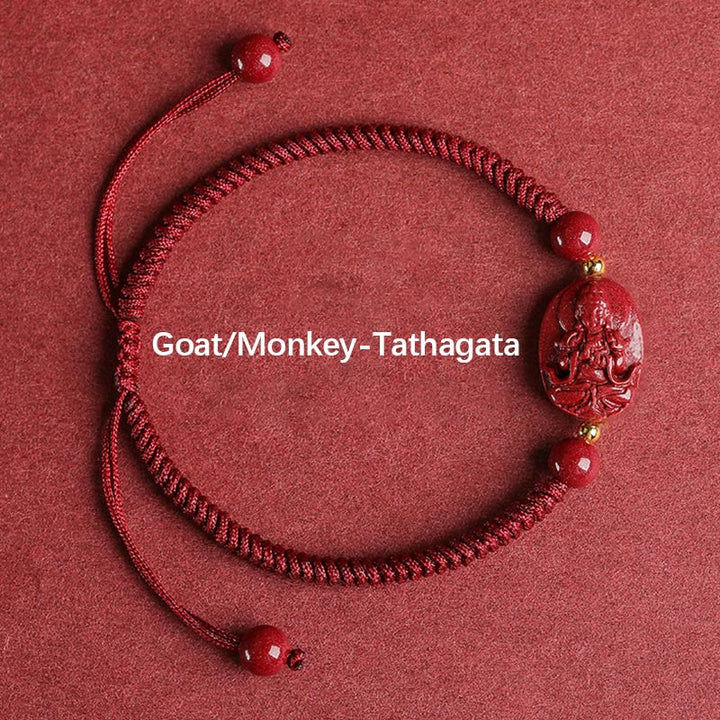 Pulsera de Buddha Stones del zodíaco chino, Buda natal, cinabrio, mantiene alejados a los malos espíritus