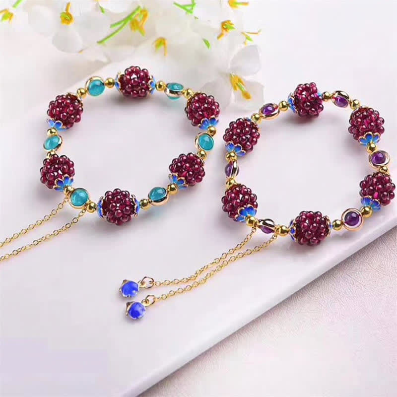 Pulsera Calm Granate Tibetano Buddha Stones