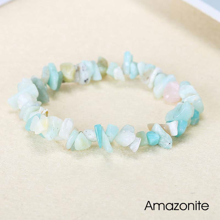 Pulsera calmante de calidez de piedra de cristal de forma irregular natural - Amazonita (circunferencia de la muñeca: 15-16 cm) - image 40