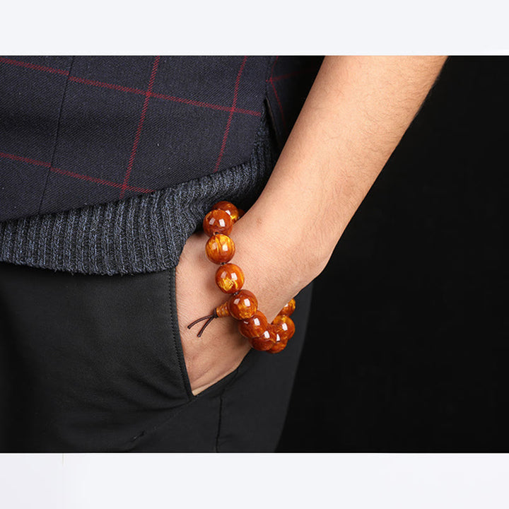 Buddha Stones Sauce De Mar Dorado Éxito Pulsera Positiva Mala