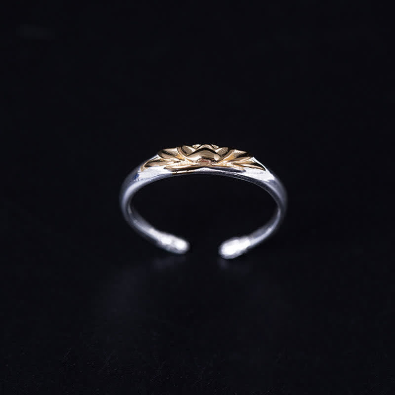 Anillo Nuevo Comienzo de Flor de Loto de Plata de Ley 925 con Buddha Stones