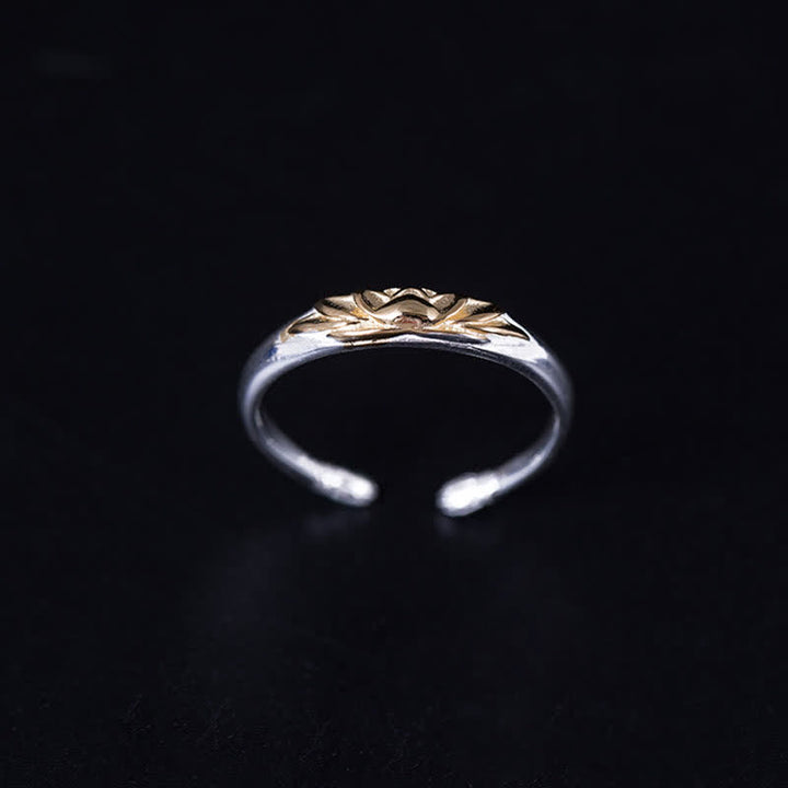 Anillo Nuevo Comienzo de Flor de Loto de Plata de Ley 925 con Buddha Stones