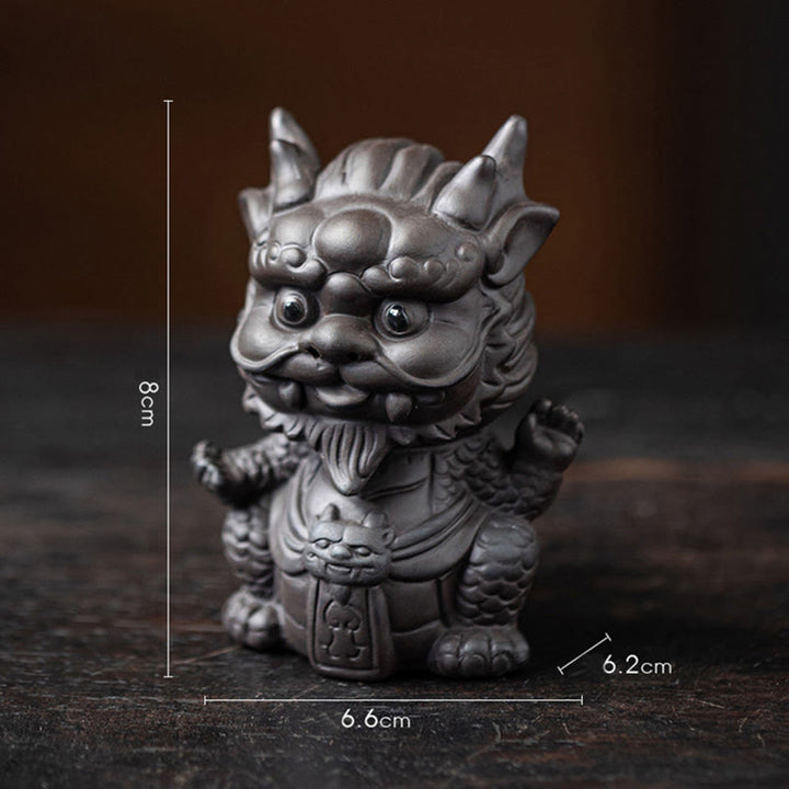 Buddha Stones, dragón de la suerte, riqueza, té, mascota, figura decorativa de arcilla púrpura, decoración