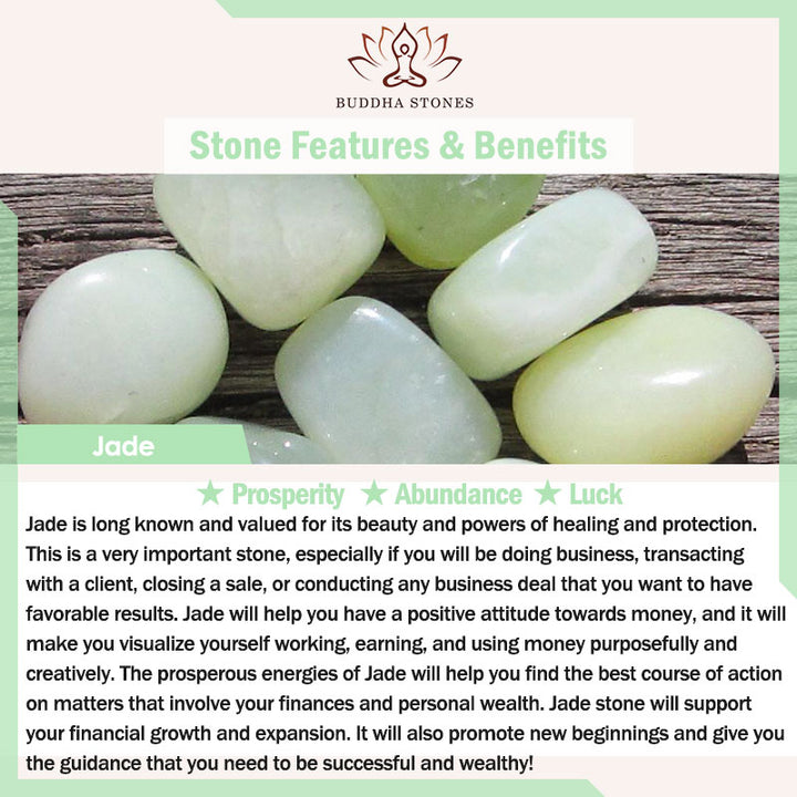Pendientes de la suerte de jade FengShui con Buddha Stones