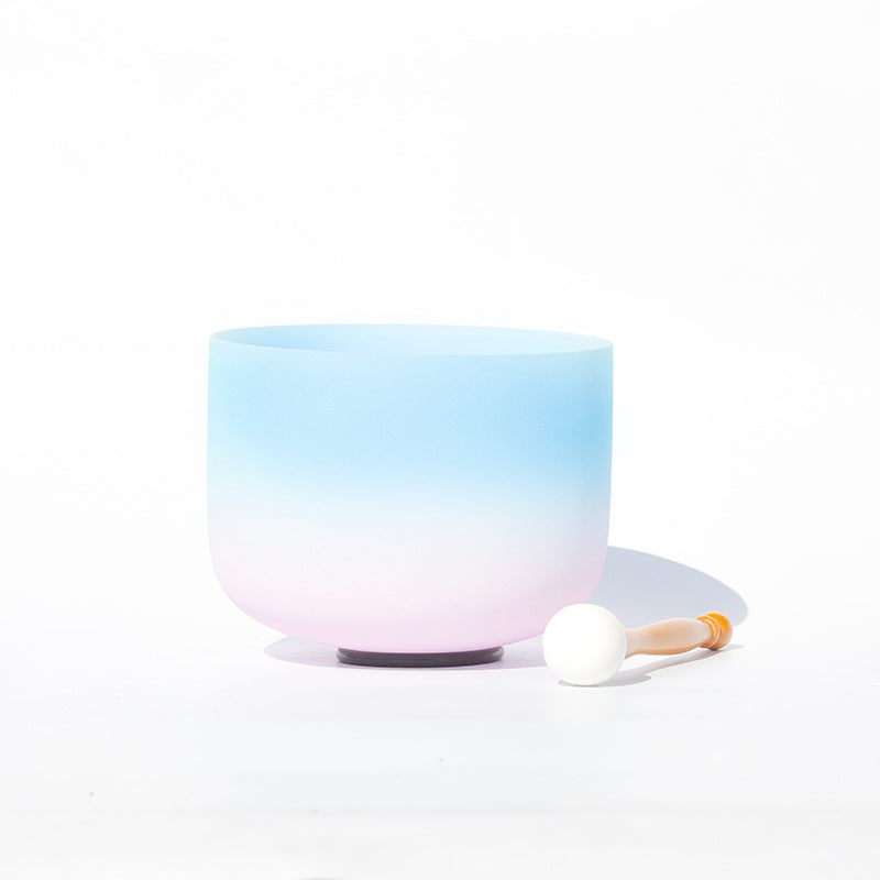 Cuenco con sonido de cristal tibetano, Color caramelo, hecho a mano para Yoga y meditación de atención plena, cuenco para cantar