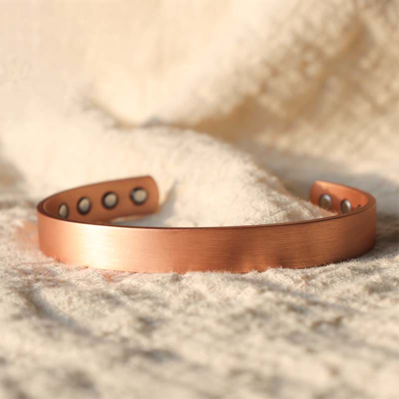 Brazalete ajustable de cobre magnético con diseño Vintage de Buddha Stones