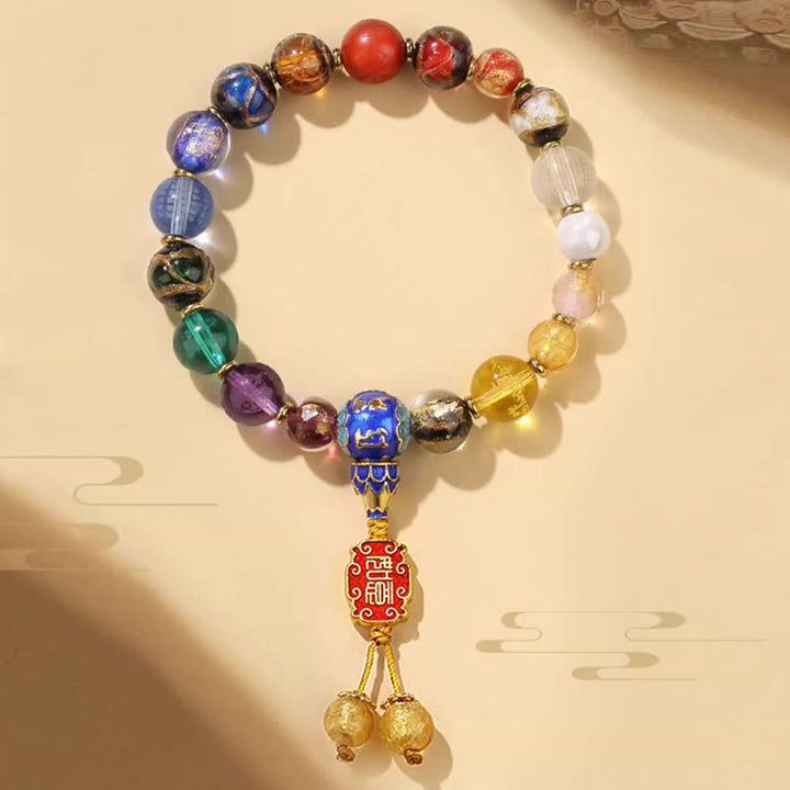 Buddha Stones tibetano colorido incienso ceniza Liuli cuentas de vidrio Om Mani Padme Hum Dorje Vajra 18 cuentas muñeca Mala