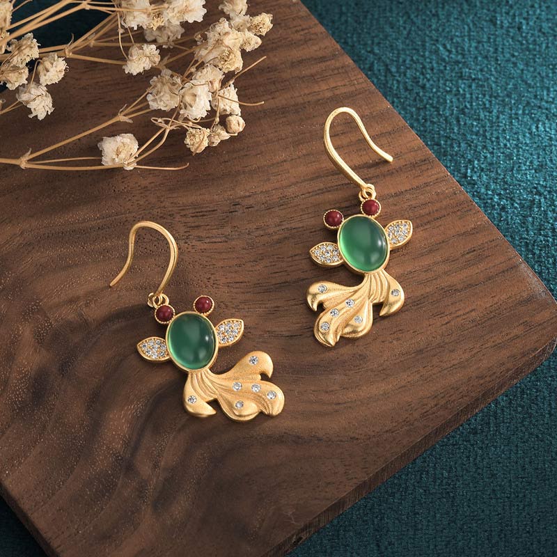 Pendientes FengShui Jade Koi Fortune