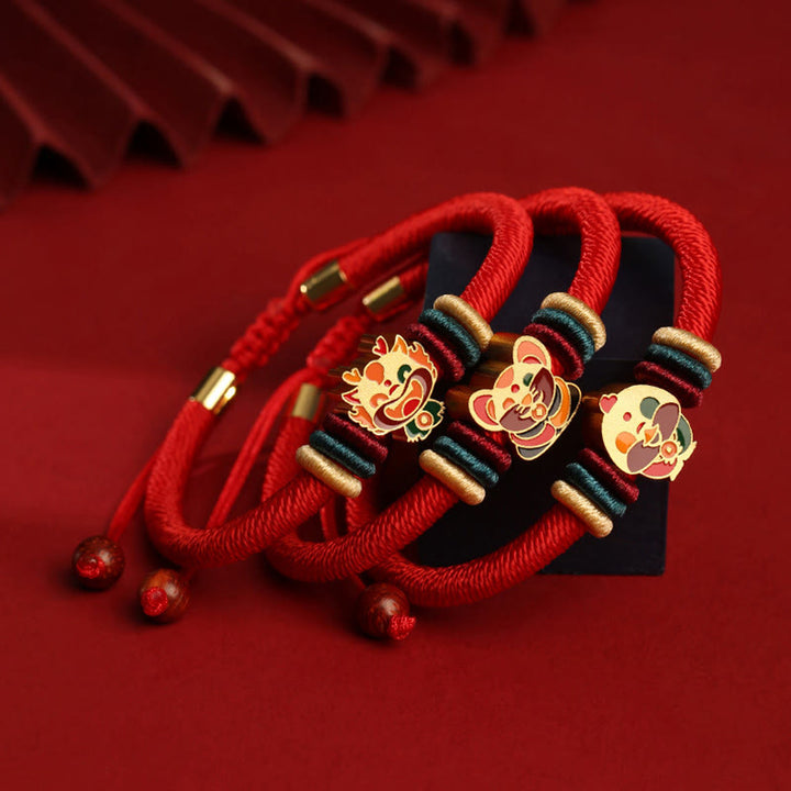 Pulsera roja trenzada de la suerte del zodíaco chino, hecha a mano, de Plata de Ley 925 con Buddha Stones , Año del Dragón - image 22