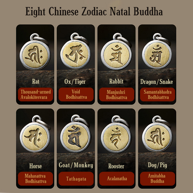 Buddha Stones zodiaco chino Buda Natal 108 cuentas Mala hoja pequeña sándalo rojo ágata roja pulsera de protección PiXiu