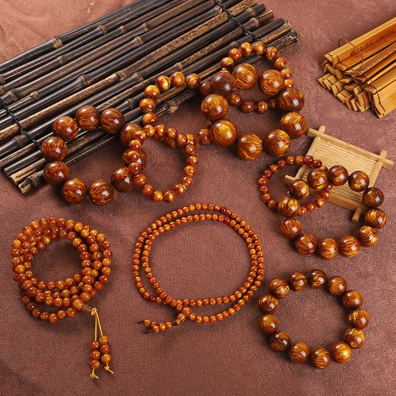 Buddha Stones Sauce De Mar Dorado Éxito Pulsera Positiva Mala - image 1