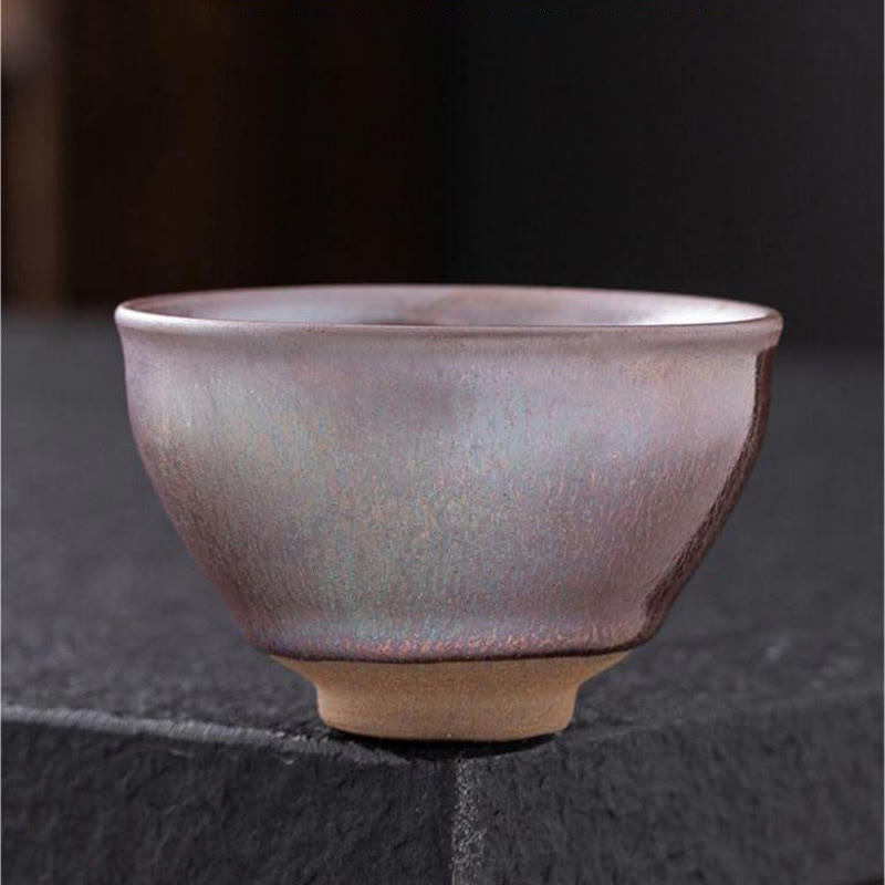 Taza de té de porcelana Jianzhan de oro rosa chino con Buddha Stones , taza de té de Kung Fu