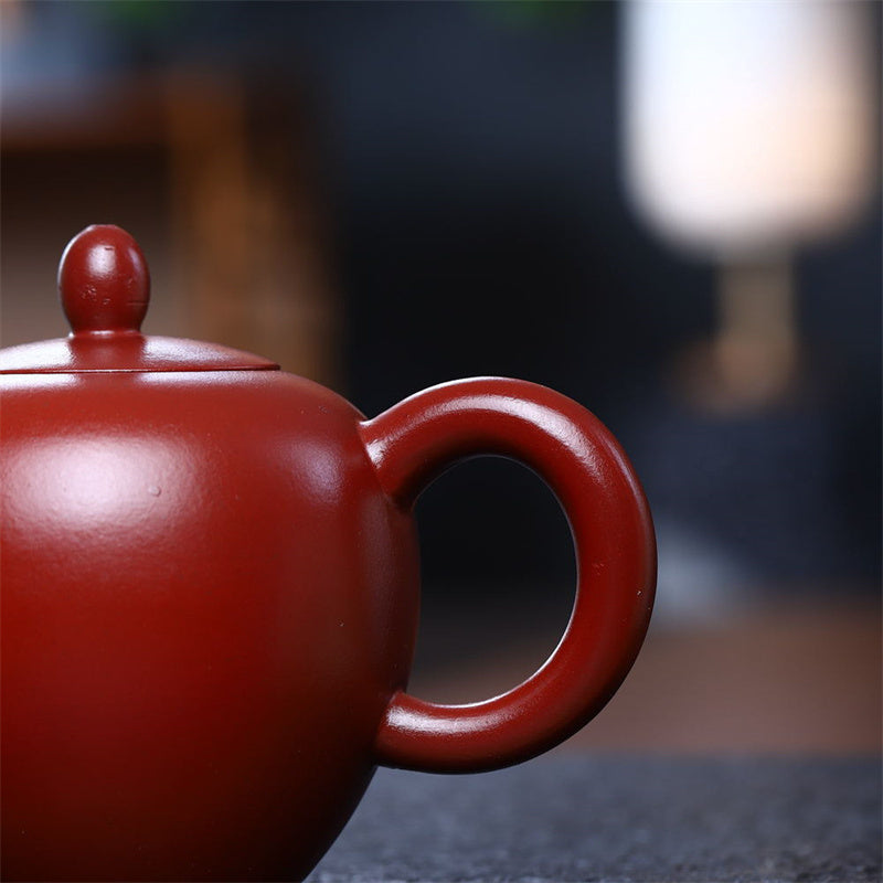 Tetera de kungfú de arcilla púrpura marrón semihecha Yixing con Buddha Stones 200ml