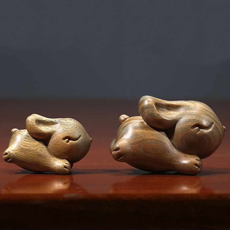 Buddha Stones Sándalo Verde Pequeño Mini Lindo Conejo Conejito Paz Decoraciones - image 11
