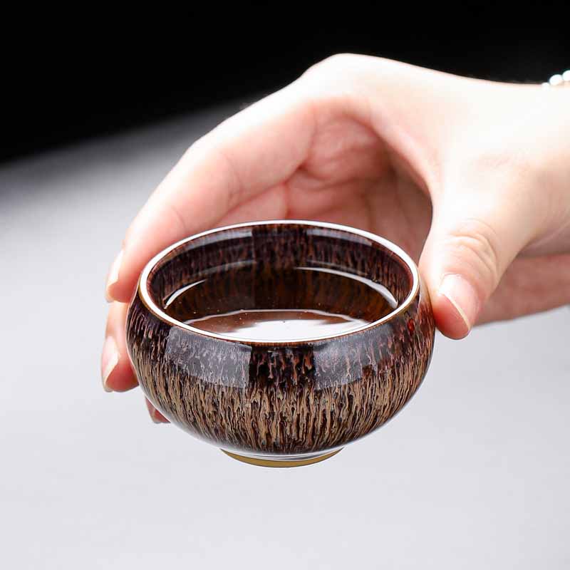 Buddha Stones pequeño horno de peces Koi cambio chino Jianzhan taza de té de cerámica Kung Fu taza de té 60ml